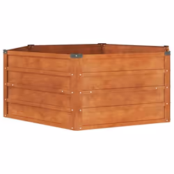 Jardinière - Acier Corten - Hexagonal - 129 x 129 x 45 cm - Couleur Marron - Résistante aux intempéries