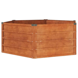 Jardinière - Acier Corten - Hexagonal - 129 x 129 x 45 cm - Couleur Marron - Résistante aux intempéries