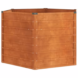 Jardiniere bac lit sureleve plantes fleurs terrasse jardin de jardin rouille 129 x 129 x 77 cm acier corten marron