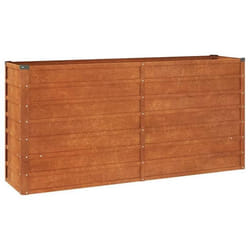 Jardiniere bac lit sureleve plantes fleurs terrasse jardin de jardin rouille 160 x 40 x 77 cm acier corten marron
