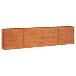 Jardiniere bac lit sureleve plantes fleurs terrasse jardin de jardin rouille 320 x 40 x 77 cm acier corten marron