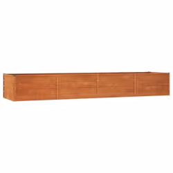 Jardiniere bac lit sureleve plantes fleurs terrasse jardin de jardin rouille 320 x 80 x 45 cm acier corten marron