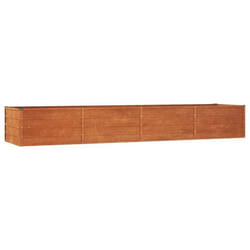 Jardiniere bac lit sureleve plantes fleurs terrasse jardin de jardin rouille 320 x 80 x 45 cm acier corten marron