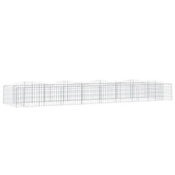 Lit surélevé à gabions - Non spécifié - Arqué - 400 x 100 x 50 cm - Fer galvanisé - Argenté