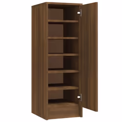 Meuble à chaussures - Marron - Bois dingénierie - 6 compartiments - 12 paires - 32 x 35 x 92 cm