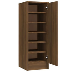 Meuble à chaussures - Marron - Bois dingénierie - 6 compartiments - 12 paires - 32 x 35 x 92 cm
