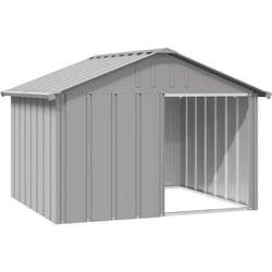 Helloshop26 - Niche pour chien 116,5 x 103 x 81,5 cm acier galvanisé gris