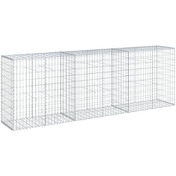 Helloshop26 - Panier gabion clôture cage mur de soutènement avec couvercle 300 x 50 x 100 cm fer galvanisé Argent