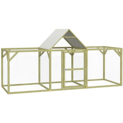 Helloshop26 - Poulailler enclos cage poules 300 x 100 x 150 cm bois de pin massif imprégné marron