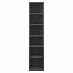 etagere CD tour CD / DVD rangement stockage 6 surfaces de stockage 90 x 20 x 20 cm MDF melamine gris fonce