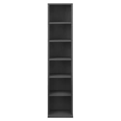 etagere CD tour CD / DVD rangement stockage 6 surfaces de stockage 90 x 20 x 20 cm MDF melamine gris fonce