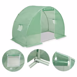 Serre - Non spécifié - 45 m² - Tissu maillé PE - Acier galvanisé - Vert