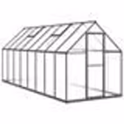Serre de jardin - Anthracite - Aluminium - 445 x 169 x 195 cm - Panneaux en polycarbonate - Ventilation réglable
