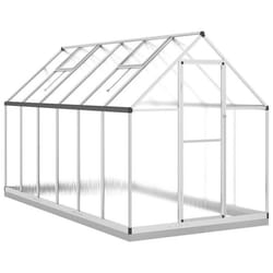 Serre tente abri plante fleur legumes avec cadre de base argente 334 x 169 x 202 cm aluminium Argent