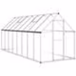 Serre tente abri plante fleur legumes avec cadre de base argente 445 x 169 x 195 cm aluminium Argent