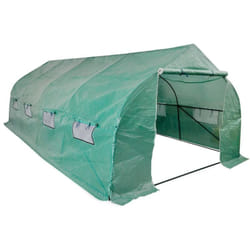 Serre tente abri plante fleur légumes portable Cadre en acier 18 m² vert