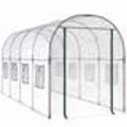 Serre tente abri plante fleur legumes Transparent 160 x 400 x 190 cm PVC et acier enduit de poudre Transparent