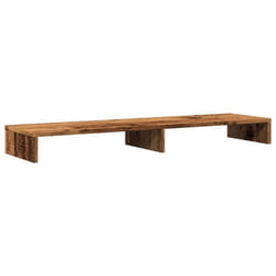 Support de moniteur - Vieux Bois - 100 x 27 x 10 cm - Ergonomique - Rangement intégré - Charge 25 kg