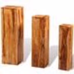 Support de plantes - Non spécifié - Lot de 3 - Bois massif - Marron - Finition laquée