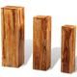 Support de plantes - Non spécifié - Lot de 3 - Bois massif - Marron - Finition laquée