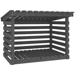 Helloshop26 - Support pour bois de chauffage porte bûches rangement organisateur stockage 108 x 73 x 79 cm bois de pin gris