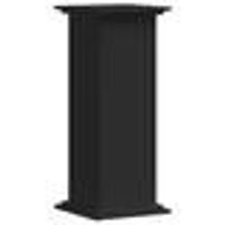 Support pour plantes meuble fleur 33 x 33 x 80 cm bois d ingenierie noir