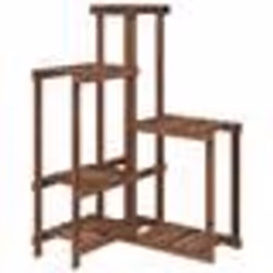 Support à fleurs - Non spécifié - 625 x 615 x 1015 cm - Bois massif de sapin - Marron carbonisé - Vintage