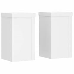 Helloshop26 - Supports pour plantes meuble fleurs lot de 2 10 x 10 x 18 cm bois d'ingénierie blanc