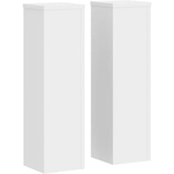 Helloshop26 - Supports pour plantes meuble fleurs lot de 2 17 x 17 x 60 cm bois d'ingénierie blanc