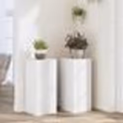 Supports pour plantes - Non spécifié - Lot de 2 - Bois dingénierie - 30 x 30 x 70 cm - Blanc