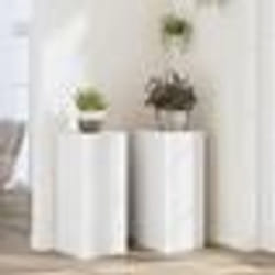 Supports pour plantes - Non spécifié - Lot de 2 - Bois dingénierie - 30 x 30 x 70 cm - Blanc
