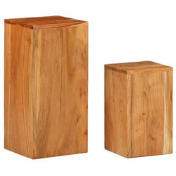 Supports pour plantes - Non spécifié - Lot de 2 - Bois dacacia massif - Marron - Dimensions variées