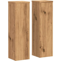 Helloshop26 - Supports pour plantes meuble fleurs lot de 2 artisanal bois d'ingénierie marron