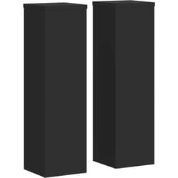 Supports pour plantes meuble fleurs lot de 2 17 x 17 x 60 cm bois d'ingénierie noir
