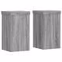 Supports pour plantes - SONOMA - Lot de 2 - Bois dingénierie - Gris - Design contemporain