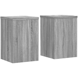 Helloshop26 - Supports pour plantes meuble fleurs lot de 2 sonoma bois d'ingénierie gris