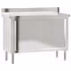Table de travail de cuisine - Inox - 110x50x90 cm - 2 portes coulissantes - Pieds réglables - Hygiénique