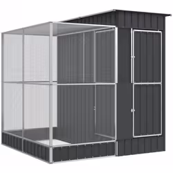Cette volière avec extension offre un grand endroit confortable pour que vos oiseaux volent et jouent en toute sécurité. Cadr ...