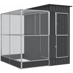 Volière cage à oiseaux avec extension argenté 209 x 203 x 216 cm acier Argent