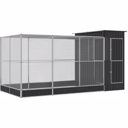 Cette volière avec extension offre un grand endroit confortable pour que vos oiseaux volent et jouent en toute sécurité. Cadr ...