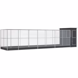 Cette volière avec extension offre un grand endroit confortable pour que vos oiseaux volent et jouent en toute sécurité. Cadr ...