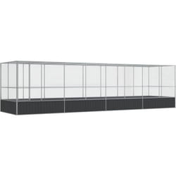 Volière cage à oiseaux avec extension argenté 832 x 207 x 212 cm acier Argent