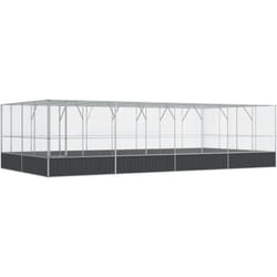 Volière cage à oiseaux avec extension argenté 832 x 414 x 212 cm acier Argent