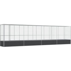 Volière cage à oiseaux avec extension argenté 834,5 x 107 x 212 cm acier Argent