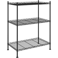 Tagère de rangement 3 niveaux 60 x 35 x 76 cm 150 kg noir