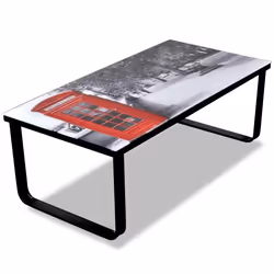Table basse de salon design verre Londres 90 x 45 cm noir