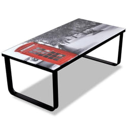Table basse de salon design verre Londres 90 x 45 cm noir