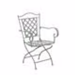Chaise de jardin - Décoshop26 - Fer forgé - Vert vieilli - Style vintage - Accoudoirs