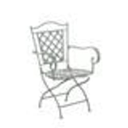 Chaise de jardin - Décoshop26 - Fer forgé - Vert vieilli - Style vintage - Accoudoirs