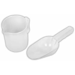 Pelle et mesurette à pop-corn plastique blanc
